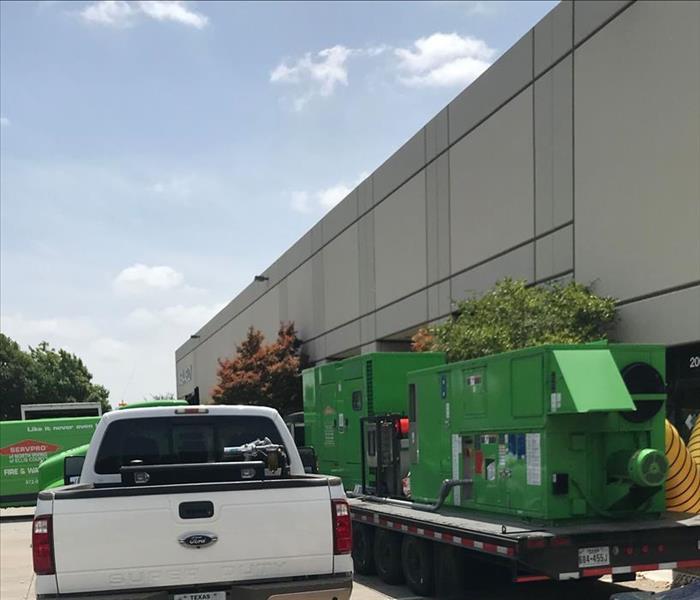 SERVPRO equipment outside of building